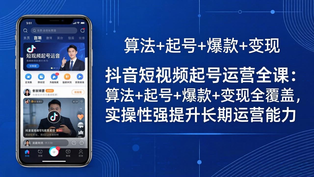 抖音短视频起号运营全课：算法+起号+爆款+变现全覆盖，实操性强提升长期运营能力-网创之家