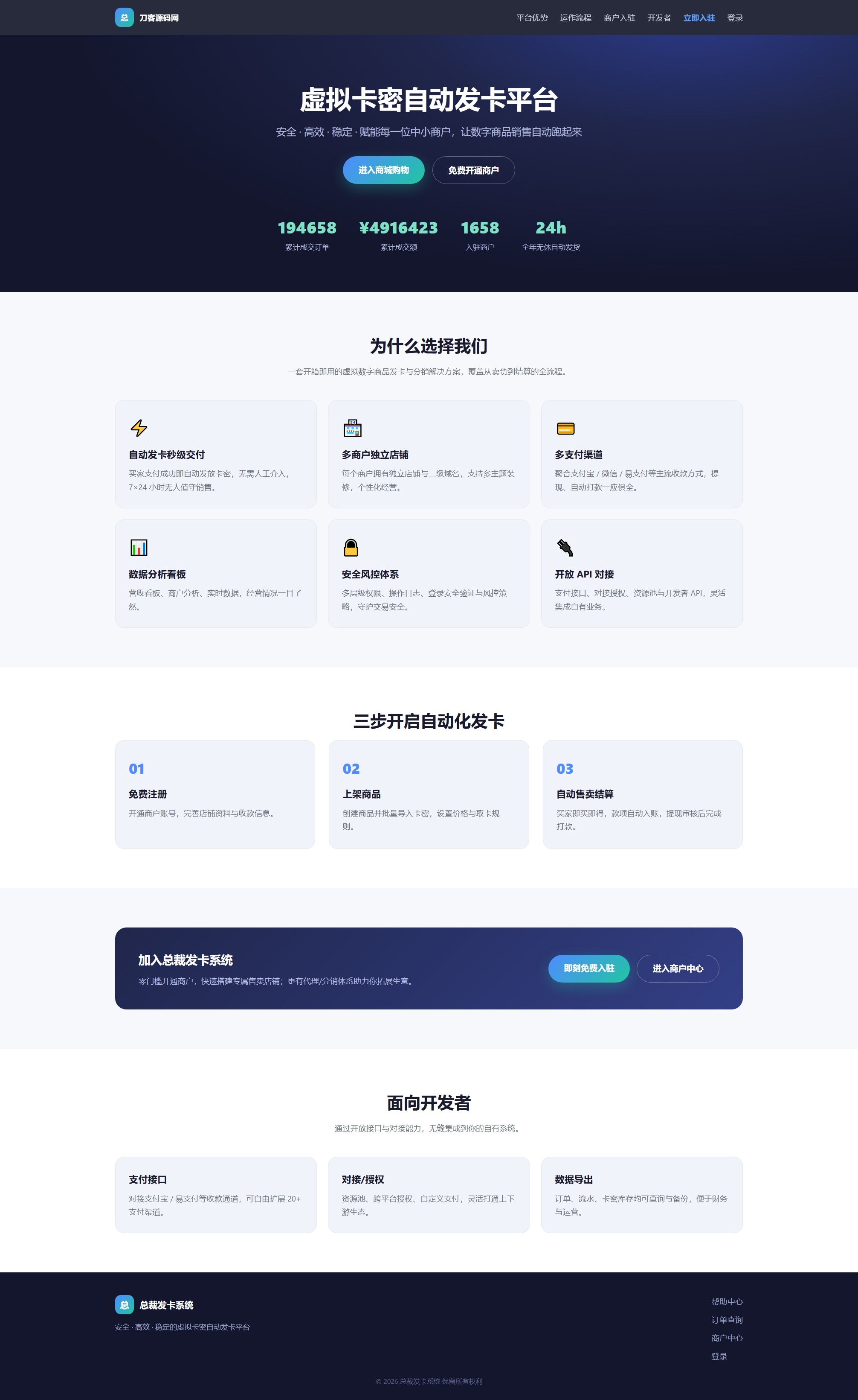 总裁自动发卡系统源码-网创之家