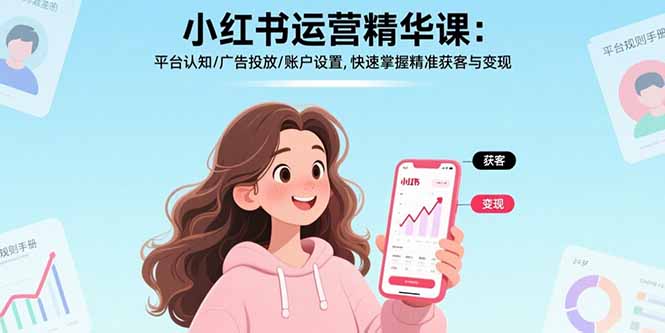 小红书运营精华课:平台认知/广告投放/账户设置,快速掌握精准获客与变现-网创之家