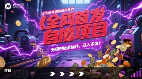 全网首发,2025年最新稳定暴力全自动自撸项目,无限制批量操作,日入多张【揭秘】-网创之家