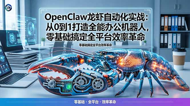 OpenClaw龙虾自动化实战：从0到1打造全能办公机器人，零基础搞定全平台效率革命-网创之家