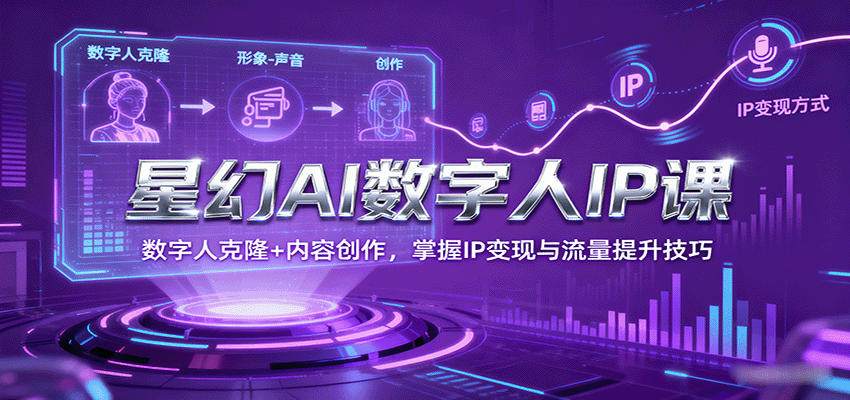 星幻AI数字人IP课，数字人克隆+内容创作，掌握IP变现与流量提升技巧-网创之家