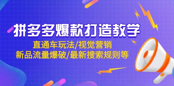 拼多多爆款打造教学:直通车玩法/视觉营销/新品流量爆破/最新搜索规则等-网创之家