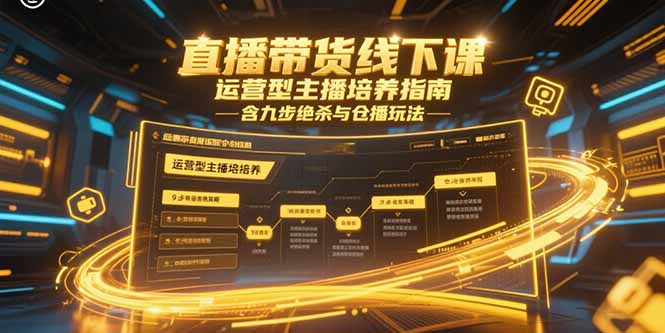 直播带货线下课,运营型主播培养指南,含九步绝杀与仓播玩法-网创之家