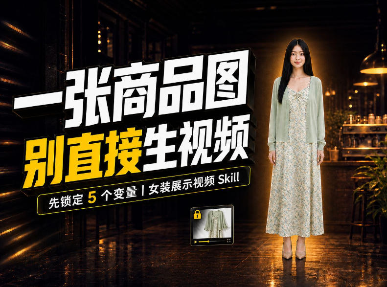 女装AI视频总翻车?问题不在提示词,女装展示视频Skill先锁定5个变量!-网创之家