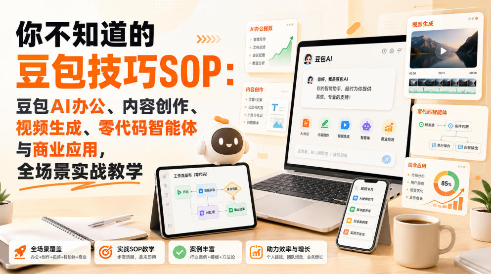 你不知道的豆包技巧SOP：豆包AI办公、内容创作、视频生成、零代码智能体与商业应用，全场景实战教学-网创之家