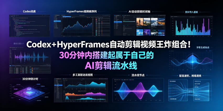 Codex＋HyperFrames自动剪辑视频王炸组合！30分钟内搭建起属于自己的AI剪辑流水线(完整版实操教程手册)-网创之家