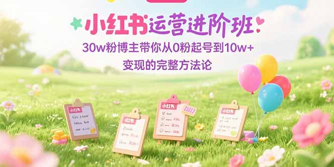 小红书运营进阶班:30w粉博主带你从0粉起号到10w+变现的完整方法论-网创之家
