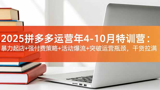 2025拼多多运营年4-10月特训营:暴力起店+强付费策略+活动爆流+突破运营瓶颈,干货拉满-网创之家