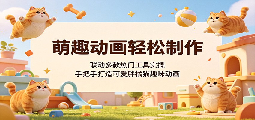 萌趣动画轻松制作，联动多款热门工具实操，手把手打造可爱胖橘猫趣味动画-网创之家