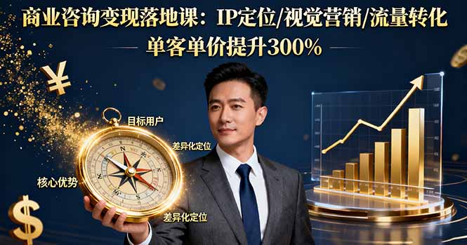 商业咨询变现落地课:IP定位/视觉营销/流量转化,单客单价提升300%-网创之家