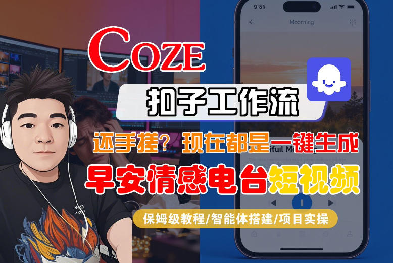 【Coze工作流搭建实操教程】【coze】早安情感电台日签视频还在手动做？用扣子工作流自动生成，省时90%-网创之家