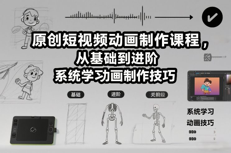 原创短视频动画制作课程，从基础到进阶，系统学习动画制作技巧-网创之家