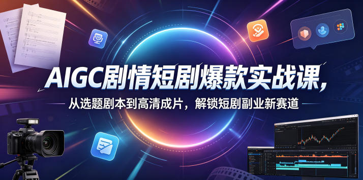 AIGC剧情短剧爆款实战课，从选题剧本到高清成片，解锁短剧副业新赛道(更新0906)-网创之家
