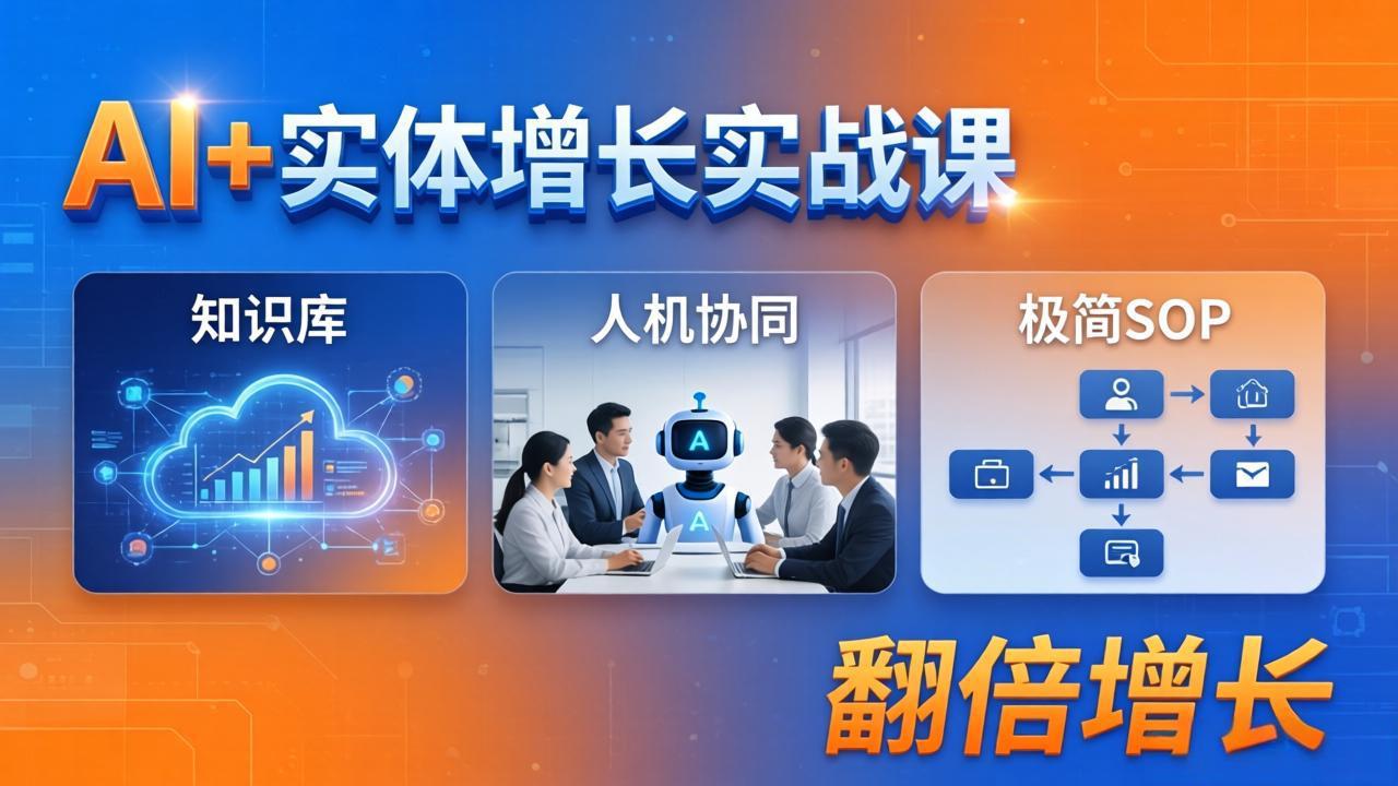 AI+实体增长实战课：知识库+人机协同+极简SOP，助力实体业务翻倍增长-网创之家