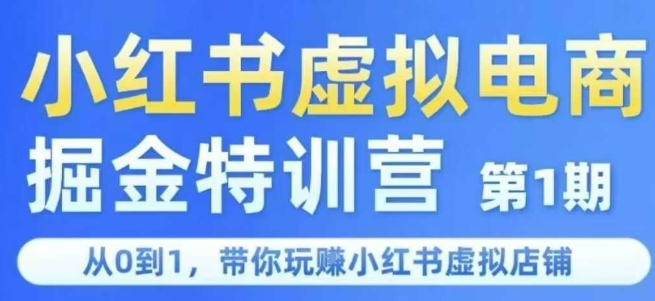 小红书虚拟电商掘金特训营第1期,从0到1,带你玩转小红书虚拟店铺-网创之家