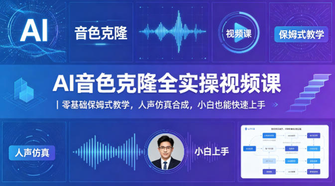 AI音色克隆全实操视频课｜零基础保姆式教学，人声仿真合成，小白也能快速上手-网创之家