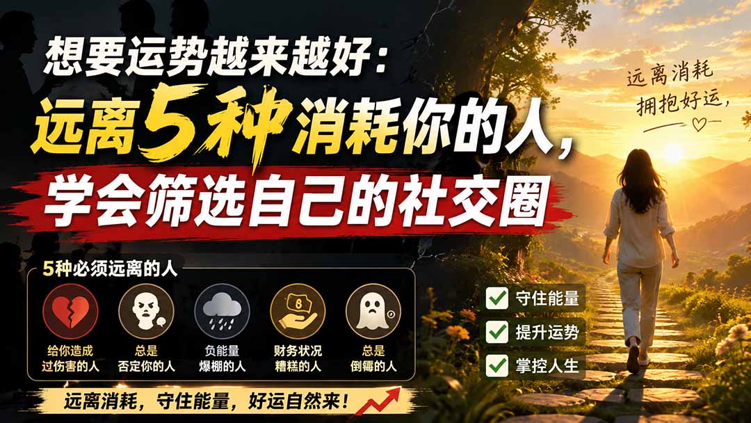 付费文章：想要运势越来越好：远离5种消耗你的人，学会筛选自己的社交圈-网创之家