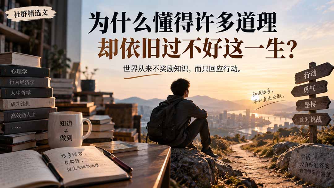 社群精选文：为什么懂得许多道理却依旧过不好这一生？-网创之家