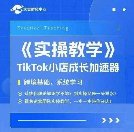 大卖家孵化中心TikTok实操课,TikTok小店成长加速器,跨境基础系统学习,一步一步带你开店-网创之家