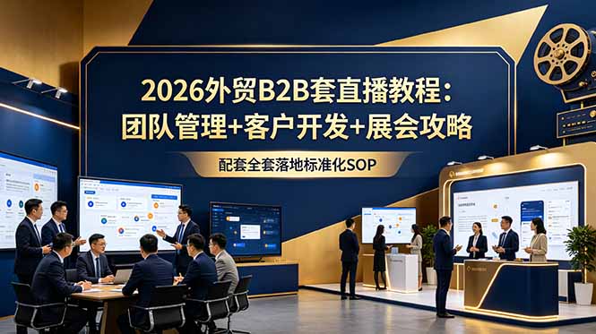 2026外贸B2B套直播教程:团队管理+客户开发+展会攻略,配套全套落地标准化SOP-网创之家