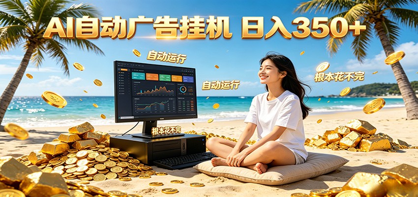 AI自动广告挂机 日入350+ 真正做到躺赚式变现，根本花不完！-网创之家