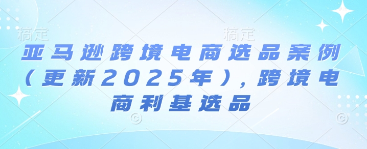 亚马逊跨境电商选品案例(更新2025年3月)，跨境电商利基选品-网创之家