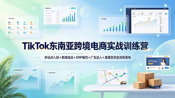 TikTok东南亚跨境电商实战训练营：多站点入驻+数据选品+ERP铺货+广告达人+直播发货全流程落地-网创之家