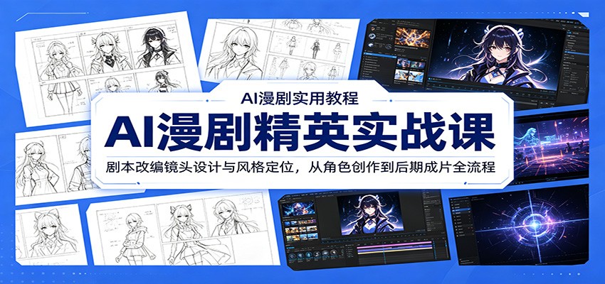 AI漫剧精英实战课：剧本改编镜头设计与风格定位，从角色创作到后期成片全流程-网创之家