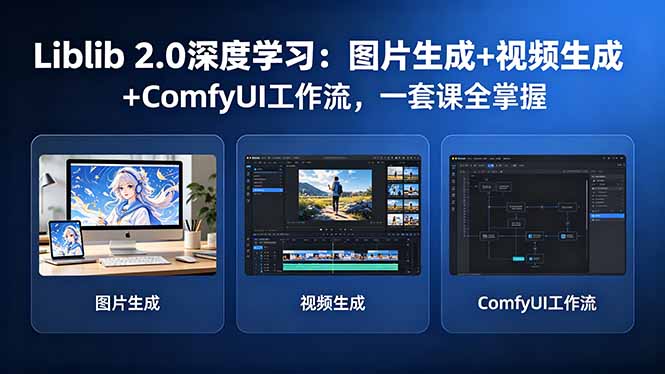 Liblib 2.0深度学习：图片生成+视频生成+ComfyUI工作流，一套课全掌握-网创之家