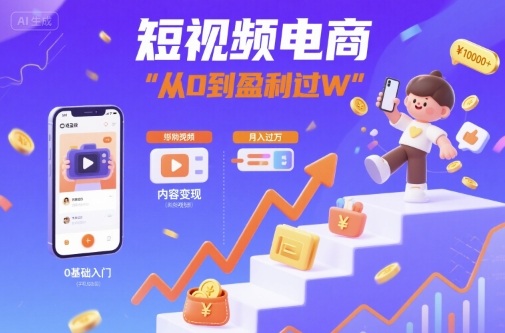 短视频电商:短视频变现从0到盈利过W-网创之家