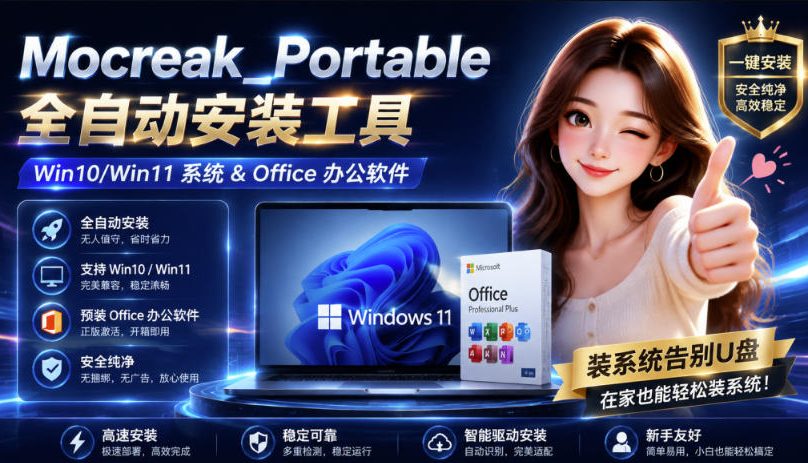Mocreak全自动安装office和win10、win11系统，告别U盘装系统，使用安全可靠-网创之家