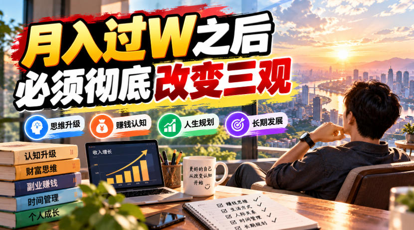 某公众号付费文章：月入过W之后，必须彻底改变三观-网创之家