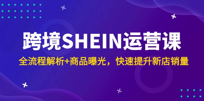 跨境SHEIN运营课,全流程解析+商品曝光,快速提升新店销量-网创之家