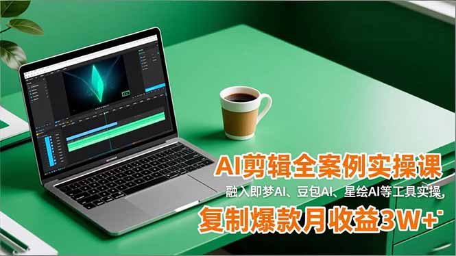 AI剪辑全案例实操课，融入即梦AI、豆包AI、星绘AI等工具实操，复制爆款月收益3W+-网创之家
