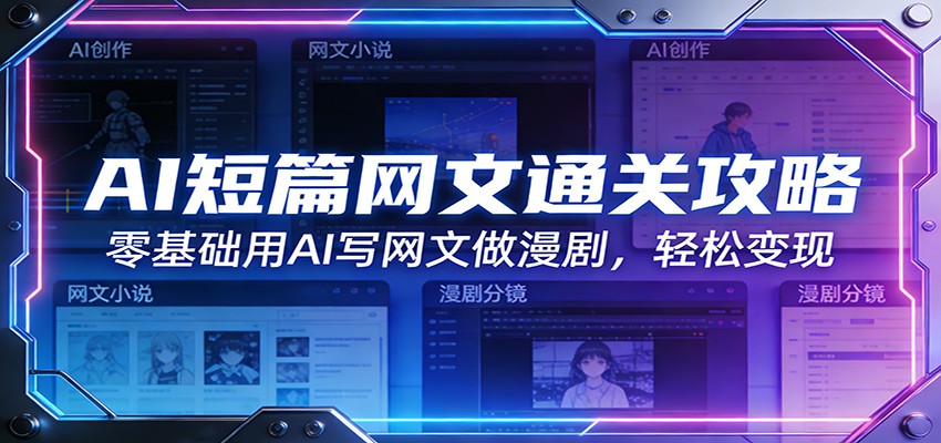 AI短篇网文通关攻略：零基础用AI写网文做漫剧，轻松变现-网创之家