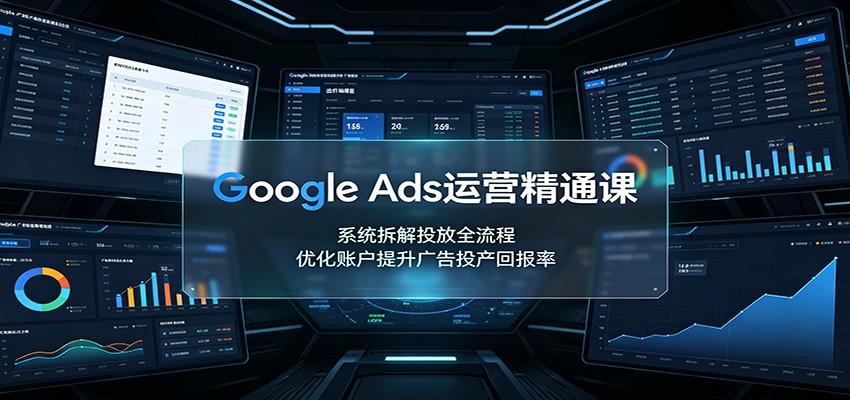 Google Ads运营精通课：系统拆解投放全流程，优化账户提升广告投产回报率-网创之家