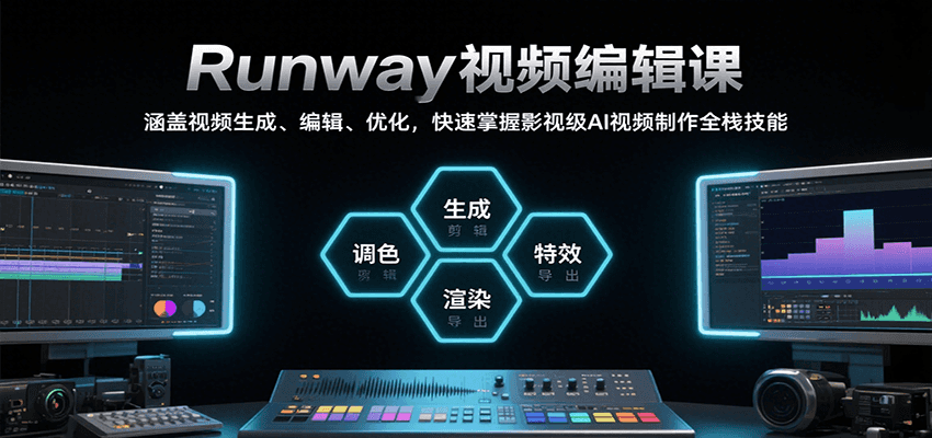Runway视频编辑课,涵盖视频生成、编辑、优化,快速掌握影视级AI视频制作全栈技能-网创之家