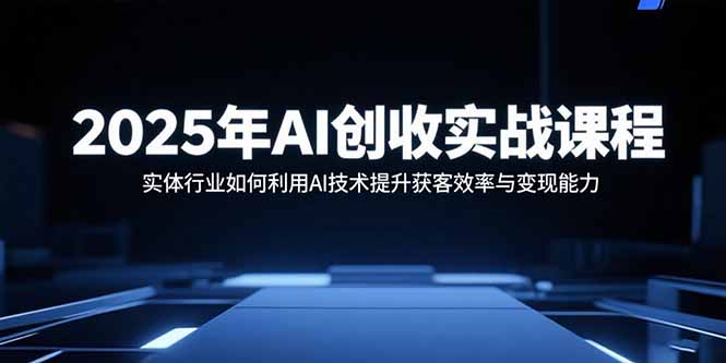2025年AI创收实战课程:实体行业如何利用AI技术提升获客效率与变现能力-网创之家
