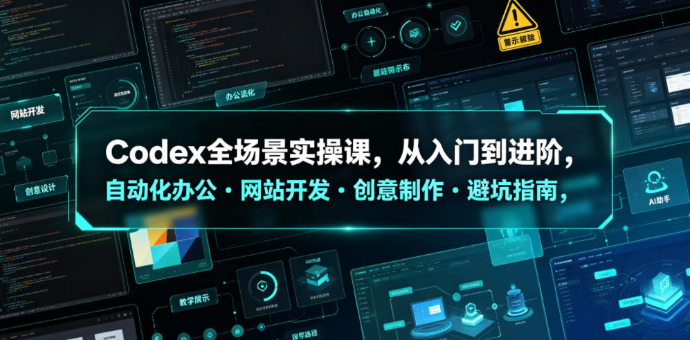 Codex全场景实操课，从入门到进阶，自动化办公・网站开发・创意制作・避坑指南，全流程教学-网创之家