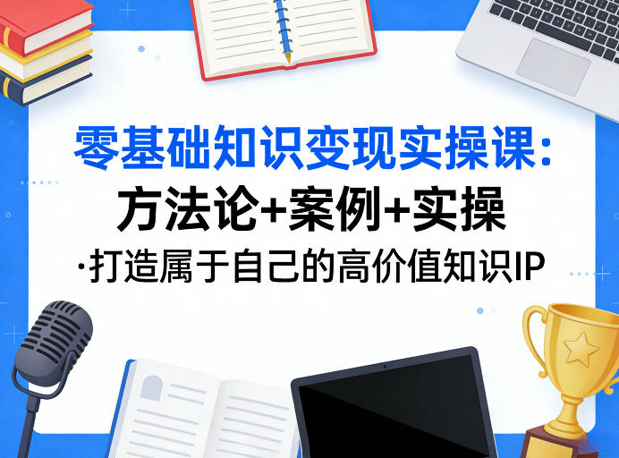 零基础知识变现实操课，方法论+案例+实操，打造属于自己的高价值知识IP-网创之家