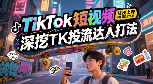 TikTok短视频带货线上课,深挖TK投流达人打法-网创之家