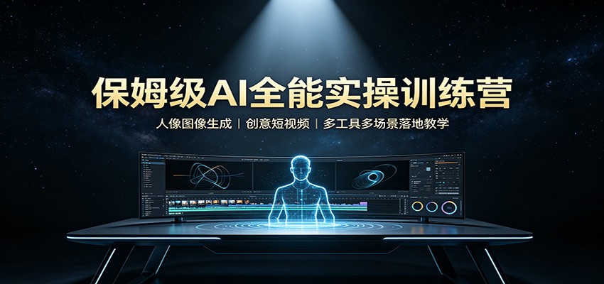 保姆级AI全能实操训练营：人像图像生成，创意短视频，多工具多场景落地教学-网创之家