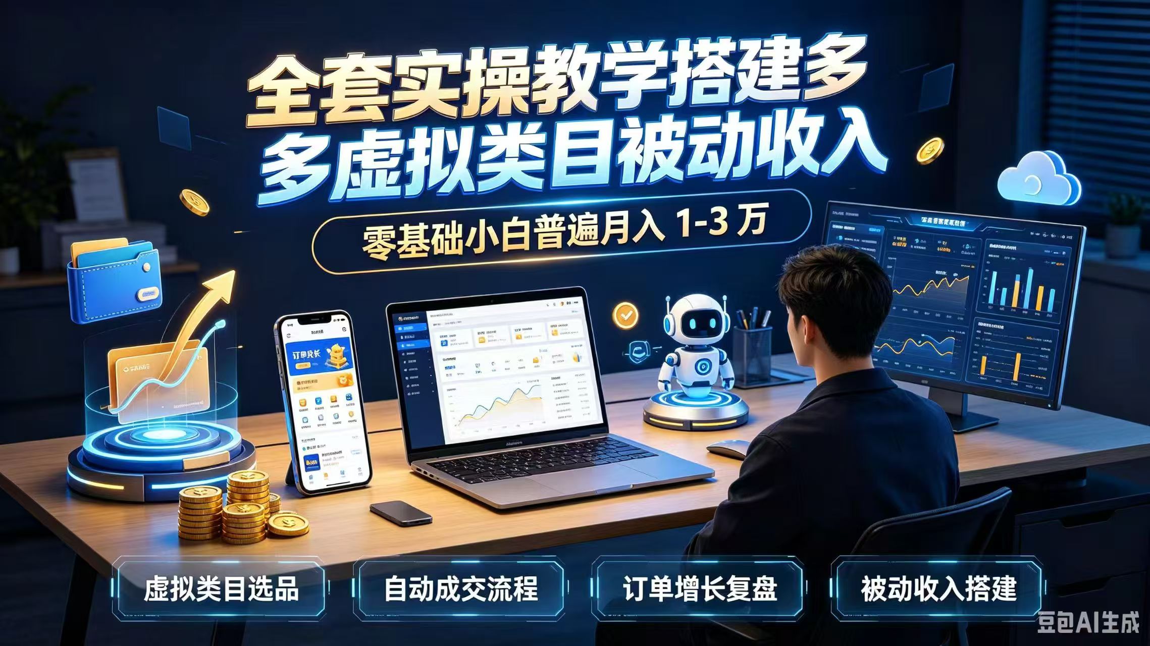 全套实操教学搭建多多虚拟类目被动收入，零基础小白普遍月入 1-3 万-网创之家