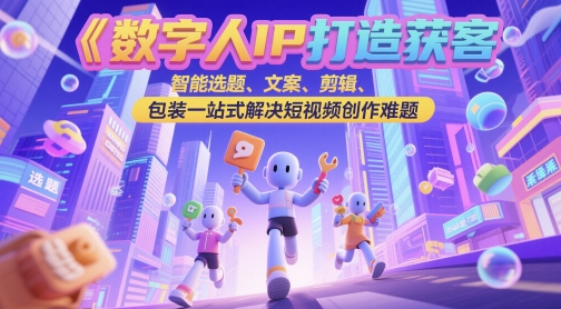 数字人IP打造获客变现实操课,智能选题、文案、剪辑、包装一站式解决短视频创作难题-网创之家