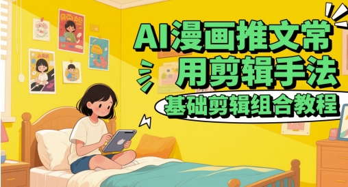 AI漫画推文常用剪辑手法，基础剪辑组合教程-网创之家