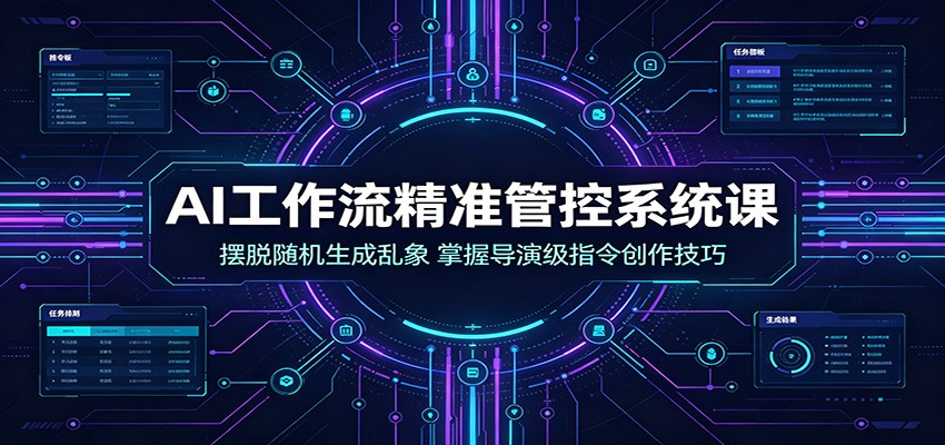 AI工作流精准管控系统课：摆脱随机生成乱象，掌握导演级指令创作技巧-网创之家