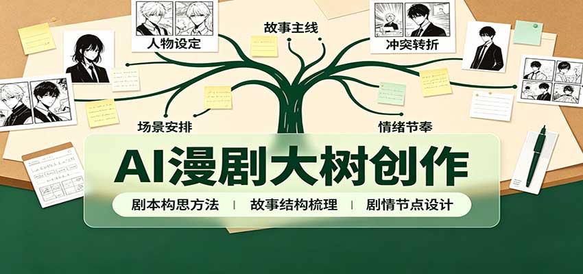 AI漫剧大树创作：剧本构思课程讲解，软件插件配置，配套工具资料完整梳理-网创之家
