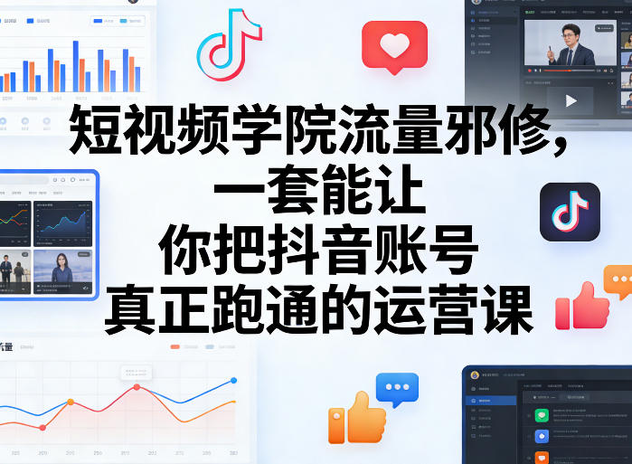 短视频学院流量邪修，一套能让你把抖音账号真正跑通的运营课-网创之家