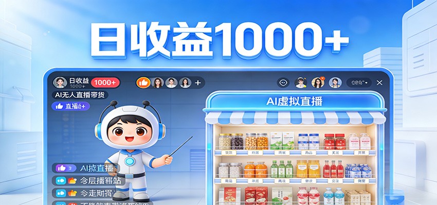 不用露脸不用说话，24小时自动卖货赚钱，全天自动直播，收益看得见-网创之家